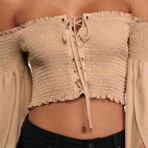 Natural Boho Floe Crop Top